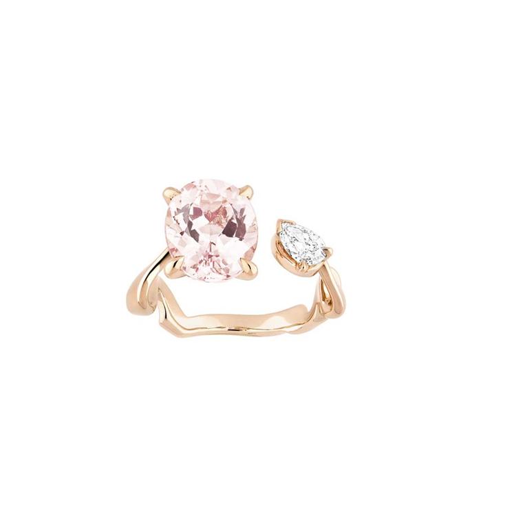 In soft tones of rose gold, pink morganite and diamonds, this Dior ring from the new Diorama Precieuse collection is the perfect piece to usher in spring.